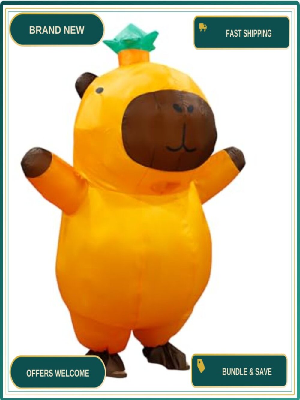 Capybara Inflatable Costume Adult Funny Blow Up Suit Party Halloween Cosplay